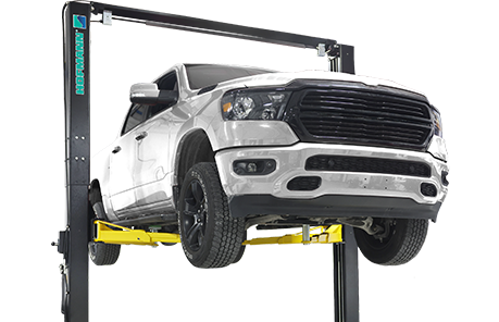 two post lift with truck