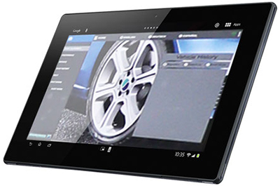 tablet control for wheel aligner